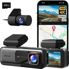 Botslab 980H 4K Ön ve Arka, 4K Araba Dash Cam Ön ve 2k Arka Kamera, Gece Görüşü, Starvıs Dash
