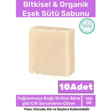 Floranova Özel %100 Doğal Bitkisel El Yüz Vücut Saç Cilt Orijinal Vegan 10'lu Eşek Sütü Sabunu