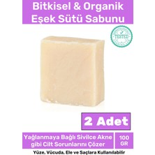 Floranova Özel %100 Doğal Bitkisel El Yüz Vücut Saç Cilt Orijinal Vegan 2'li Eşek Sütü Sabunu