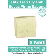 Floranova %100 Doğal Koku Yüz Cilt Beyazlatıcı Organik Nemlendirici Beyaz Pirinç Sabunu 5'li Set