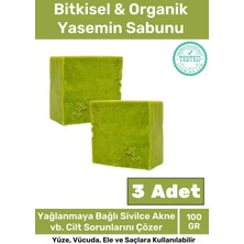 Floranova Özel Üretim %100 Doğal Güzel Kokulu El Yüz Saç Vücut Cilt Orijinal Yasemin Sabunu - 3 Adet