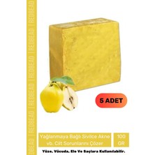 Floranova #sabun %100 Doğal Güzel Kokulu El Yüz Saç Vücut Cilt Orijinal Ayva Çekirdeği Sabunu 100G - 5 Adet