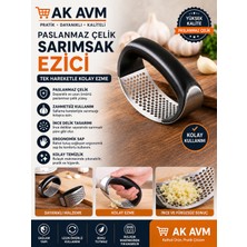 Ak Avm Paslanmaz Çelik Sarımsak Ezici Pratik Sarımsak Öğütücü Kolay Kullanım Mutfak Aparatı