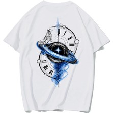 Brz Collection Unisex Oversize Interstellar T-Shirt (Beyaz)