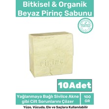 Floranova %100 Doğal Koku Yüz Cilt Beyazlatıcı Organik Nemlendirici Beyaz Pirinç 10'lu Sabun Set