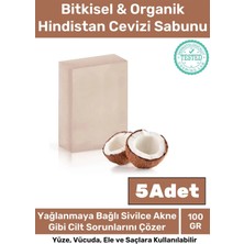 Floranova Özel Üretim %100 Doğal Koku Yüz Cilt Beyazlatıcı Organik Nemlendirici Hindistan Cevizi Sabunu 5 Adet