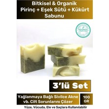 Floranova 3'lü Fırsat %100 Doğal Beyazlatıcı Sabun Paketi Pirinç + Eşek Sütü + Kükürt Kalıp Yüz & Cilt Sabunu