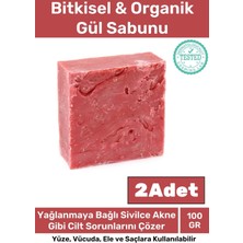 Floranova Özel Üretim %100 Doğal Koku Yüz Cilt Beyazlatıcı Organik Nemlendirici Gül Sabunu 2 Adet