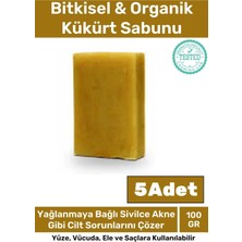 Floranova Özel Üretim %100 Doğal Koku Yüz Cilt Beyazlatıcı Organik Nemlendirici Kükürt Sabunu 5 Adet