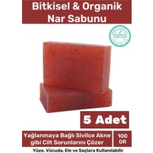 Floranova Özel Doğal Organik Güzel Kokulu El Yüz Saç Vücut Cilt Orijinal 5'li Nar Sabunu