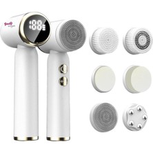 Beauty Vogue 6 Başlık 3 Aşamalı LED Şarjlı Ekranlı Peeling Masaj Cilt Bakım Cihazı