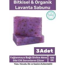 Floranova Özel Üretim %100 Doğal Koku Yüz Cilt Beyazlatıcı Organik Nemlendirici Lavanta Sabunu 3 Adet