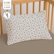 Lief Home %100 Pamuklu Fermuarlı Bebek Yastık Kılıfı | 35X45 ( 2 Adet )