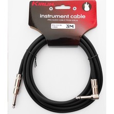 Kirlin IPCV-242B-3M-BK Enstrüman Gitar Kablosu 3 Metre L Açılı Kablo