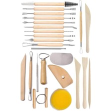 Artlantis Seramik ve Çömlek Şekillendirme Seti Ebeşuar 24 Parça 1 Paket Kil Modelaj Modelleme H