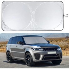 Mallart® Oto Ön Cam Güneşliği 150X70 cm - Katlanabilir Çift Katmanlı Uv Yansıtıcı Gümüş