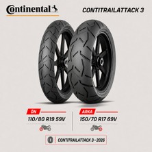 Continental Contitrailattack 3 110/80 R19 59V - 150/70 R17 69V Ön Arka Motosiklet Lastik Takımı 2026