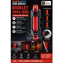 Ally Sepetinegelsin USB Şarj Edilebilir Bisiklet Ledli Arka Stop Lamba