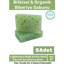 Floranova Özel Üretim %100 Doğal Koku Yüz Cilt Beyazlatıcı Organik Nemlendirici Biberiye Sabunu 5 Adet