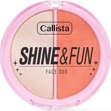 Callista Shine &amp; Fun Face Duo 120 Dream Team Allık &amp; Aydınlatıcı Paleti