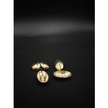Nesgo Moda Z.a.r.a 4 Adet Altın Renk Elips Formlu Metal Ceket Düğmesi 30 mm