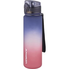 Uzspace 500ML Soft Touch Çift Renk Motivasyon Tritan Su Matarası (Lacivert-Kırmızı)