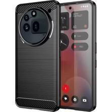 Microcase Nothing Phone 3A Pro ile Uyumlu Brushed Carbon Fiber Silikon Kılıf - Siyah AL3332