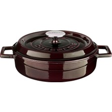 Metal Premium Serisi - Döküm Çok Amaçlı Tencere, Yuvarlak, 24 Cm, Majolik Mor