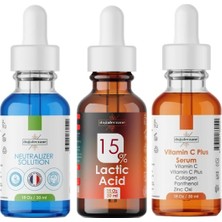 Doğal Eczane Kaş Silme Kaş Kontürü Silme Laktik Asit %15 Peeling Set 90 ml