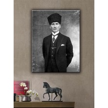 Lona Sanat Atatürk Temalı Kanvas Tablo;karışık 50 x 35