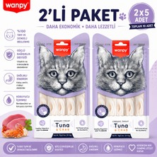 Wanpy Ton Balıklı ve Yengeçli Likit Kedi Ödül Maması 2'li Paket 10X14 G
