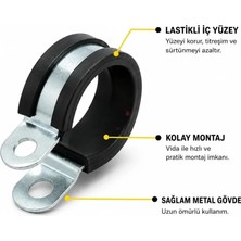 8 mm Lastikli Kelepçe 10'lu Paket – Tesisat Kablo Hortum Boru Kelepçesi
