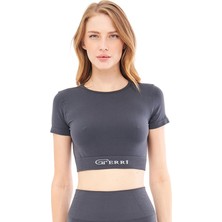 Giorgina Ferri Yumuşak Dokulu, Esnek Yoga, Koşu, Spor ve Günlük Crop Top Mila