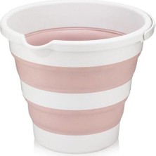 12 Litre Katlanabilir Kova - Akordiyon Katlanır Kova - Araba Kovası - Gri - 32.5 x 27.5 x 6 cm - P