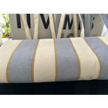 Nivemeshome Branda Balkon Perdesi Kornişli ve Bağcıklı Fon Perde (Yeni Kumaş Versiyon) Gri-Krem