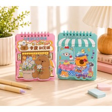 Gmn Collection Yeni Sezon Yeni Seri Capybara Figürlü Canlı Renkli Stickerlı Küçük Boy 2li Not Defteri Seti  13*11 cm