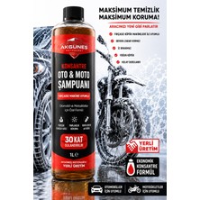 Akgüneş Motogaraj 1 Lt Konsantre Oto & Moto Şampuanı 30 Kat Sulandırılabilir Fırçasız Makine Uyumlu