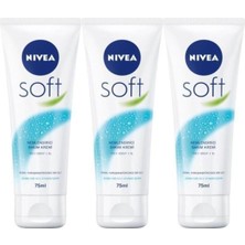 Nıvea Soft Nemlendirici Bakım Kremi, 75 Ml, 3'lü Set