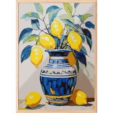 Zestia Ahşap Çerçeveli Tablo, Limonlu Vazo – Canlı Renkler, Mutfak Dekoru Poster No: 113218 30