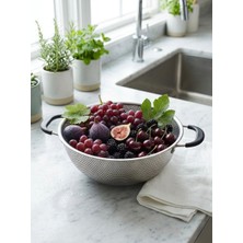 Gülsan 28 cm Silikon Saplı Süzgeç Siyah
