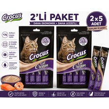 Crocus Somonlu ve Karidesli Krema Kedi Ödül Maması 2'li Paket 8X15 gr