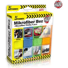 Automix 4'lü Kutulu Mikrofiber Bez / Aracınız Için Pratik ve Çiziksiz Temizlik