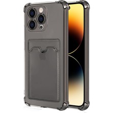 15 Pro Için Card Slot Kılıf Füme 15 Pro ile Uyumlu Kılıf - Füme