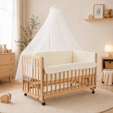 Baby Plus Doğal Ahşap Asansörlü ve Sallanabilir Beşik 70X130 cm