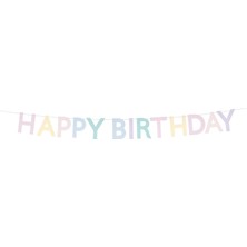 Meri Meri - Tırtıklı Pastel Happy Birthday Asılan Süs