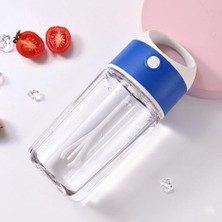 380 ml Protein Shaker, Blender Pilli, Taşınabilir Mikser Bardağı, (Mavi)