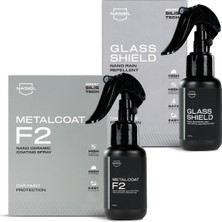 Nasiol Metalcoat Sprey Nano Seramik Kaplama ve Glasshield Sprey Yağmur Kaydırıcı Seti