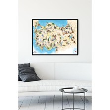 (PSTER13729) Türkiye Haritası Eğitim Çerçeveli Tablo 3 (40X50CM)
