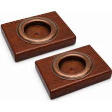 Bfastore El Yapımı Ahşap Tealight Mumluk Seti, Dekoratif Tasarım, 2 Adet, 9X7X1,5 Cm, Renk Seçe