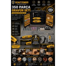 SCHUTZENGER 350 Parça 2 Makine Gravür Seti Oyma Taşlama Zımpara Delme Kesme 3500RPM Pro Sar